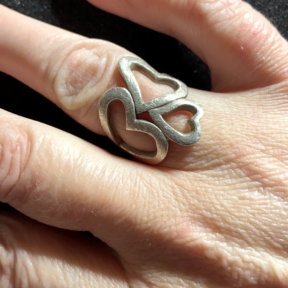 Sterling Silver Hearts Ring - Picture 2 of 4